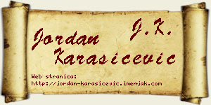 Jordan Karašićević vizit kartica
